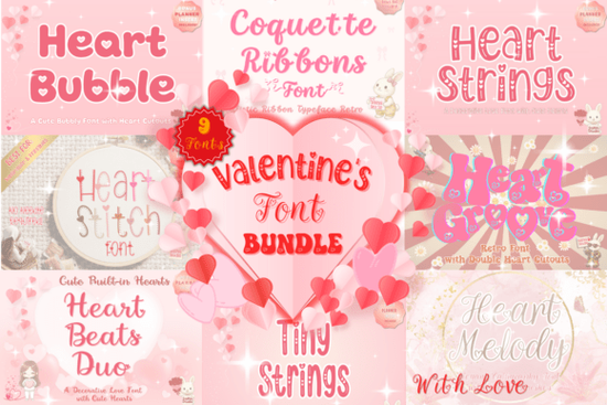 Valentines Font Bundle Font